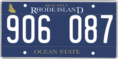 RI license plate 906087