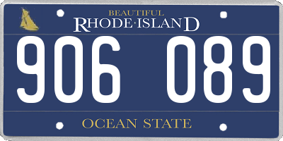 RI license plate 906089