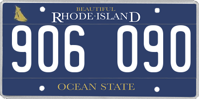RI license plate 906090