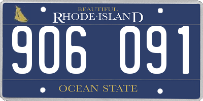RI license plate 906091