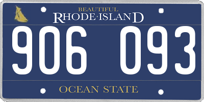RI license plate 906093