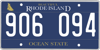 RI license plate 906094