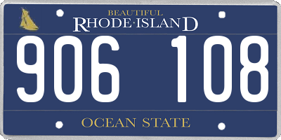 RI license plate 906108