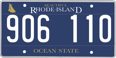 RI license plate 906110