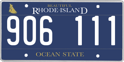 RI license plate 906111
