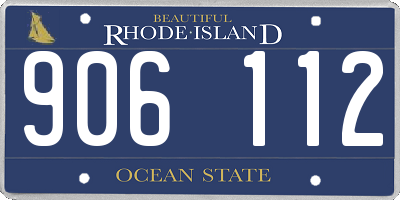 RI license plate 906112