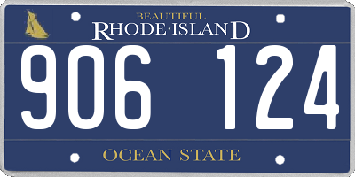 RI license plate 906124