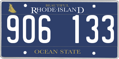 RI license plate 906133