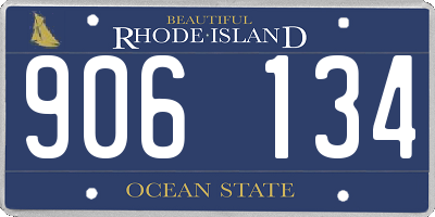 RI license plate 906134