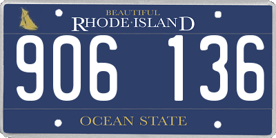 RI license plate 906136