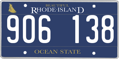 RI license plate 906138