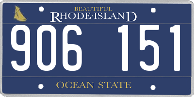 RI license plate 906151