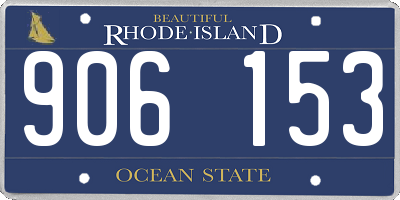 RI license plate 906153