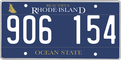 RI license plate 906154