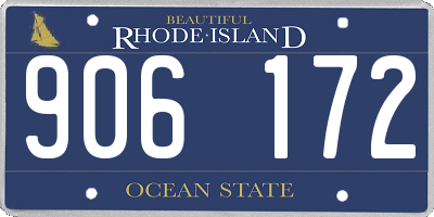 RI license plate 906172