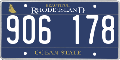 RI license plate 906178