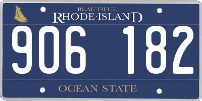 RI license plate 906182