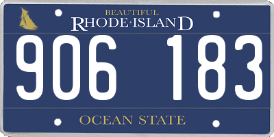 RI license plate 906183
