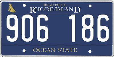 RI license plate 906186