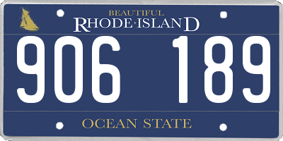 RI license plate 906189