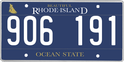 RI license plate 906191