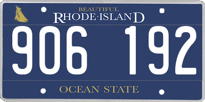RI license plate 906192