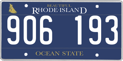 RI license plate 906193
