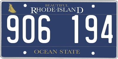 RI license plate 906194