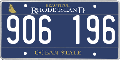 RI license plate 906196