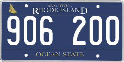 RI license plate 906200