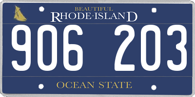 RI license plate 906203