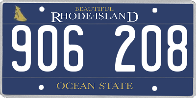 RI license plate 906208