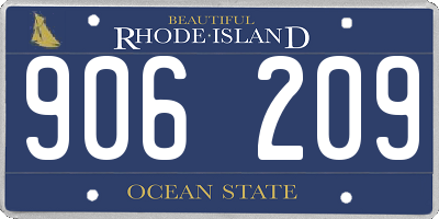 RI license plate 906209