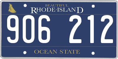 RI license plate 906212