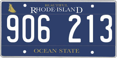 RI license plate 906213