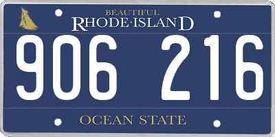 RI license plate 906216