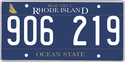 RI license plate 906219
