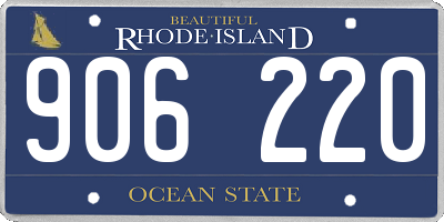 RI license plate 906220
