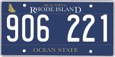 RI license plate 906221