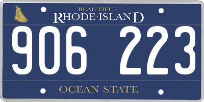 RI license plate 906223