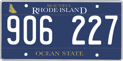 RI license plate 906227