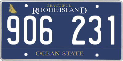 RI license plate 906231
