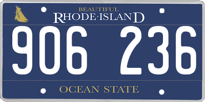 RI license plate 906236