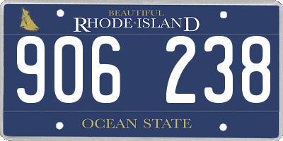 RI license plate 906238