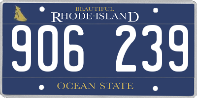 RI license plate 906239