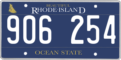 RI license plate 906254