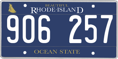 RI license plate 906257