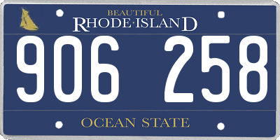 RI license plate 906258