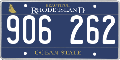 RI license plate 906262