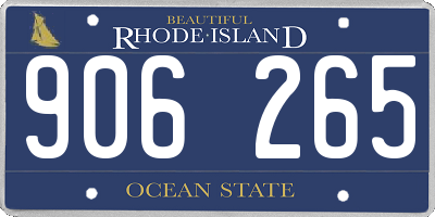 RI license plate 906265